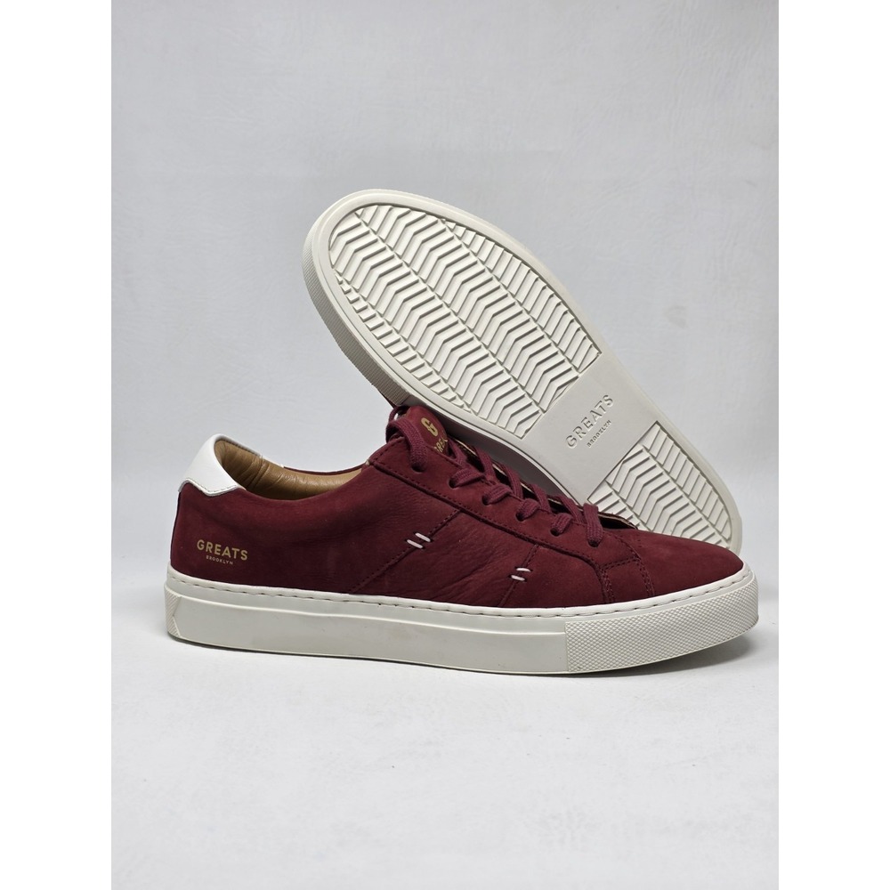 Greats Brooklyn Shoes Womens Size 8.5 Maroon Suede Casual Sneakers Pre-owned